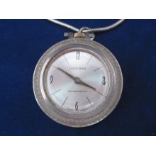 Vintage Lucerno 17 Jewel Antimagnetic Swiss Mechanical Pendant Watch & Chain