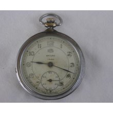 Vintage Old German Umf Ruhla Saturn Open Face Pocket Watch.