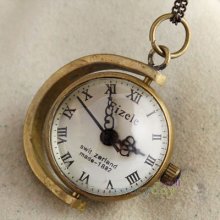 Vintage Pocket Watch Sphere Half Moon Mechanical Handwind Crystal Ball Steampunk