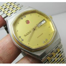 Vintage Rado Voyager 2 Tone Gold Dial Automatic Gents Bracelet Nsa Style.
