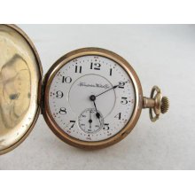 Vintage Wm McKinley Hampden Hunter Case Pocket Watch - Gold - 7 - Gold Filled