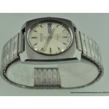 Vtg 25j Waltham Automatic 908 Day/date Tachymeter Mens Watch Runs Fast 4 Repair