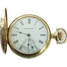 Waltham Antique 14k Solid Yellow Gold Pocket Watch
