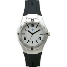 Watch Creations Unisex Matte Metal Case Watch W/ Rubber Strap & White Dial