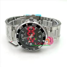 Weide Waterproof Mens Alarm Digital+analog Dual Time Display S/steel Sport Watch
