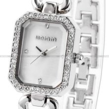 Weiqin Bling Crystal White Dial Lady Women Bracelet Quartz Watch Dailyetrade