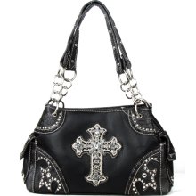 Western Black Cross Rhinestone Handbag