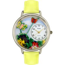 Whimsical Women's Butterfly Theme Yellow Leather Watch