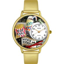 Whimsical Women's Movie Lover Theme Gold Leather Strap Watch