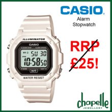 White Casio Digital Watch F-108whc-7aef