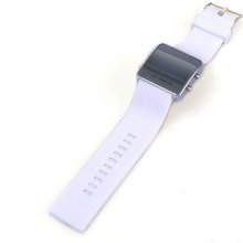 White Fashion Unisex Led Digital Date Jelly Silicon Casual Sport Wrist Watch