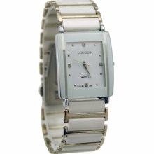 White Luxury Gentlemens Man Analog Dress Quartz Square Hour Clock Wrist Watches