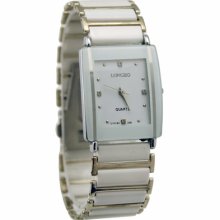 White Luxury Gentlemens Man Analog Dress Quartz Square Hour Clock Wrist Watches