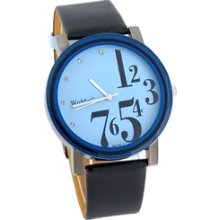 WoMaGe 9678-1 Women's PU Leather Band Analog Watch (Blue)