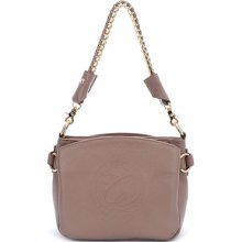 Women Korean Style Beige Leather Mini Chain Shoulder Bag [cesti Korea]