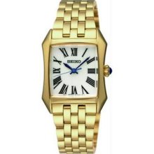 Women's Gold Tone Stainless Steel Case and Bracelet White Dial Roman