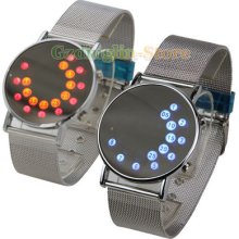 Womens Mens Blue Multicolour Led Mirror Luxury Sports Casual Digital Watch 8806