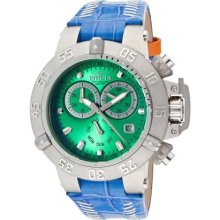 Women's Subaqua/Noma III Chronograph Green Dial Blue Genuine Leat ...