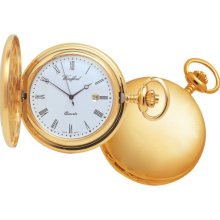 Woodford Quartz Full-Hunter Pocket Watch, 1207, Men's Gold-Plated With Chain (Suitable For Engraving)