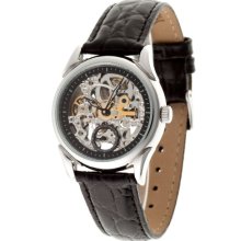 Yves Camani Women's Automatic Watch Aila Automatik Black Yc1036-A Yc1036-A With Leather Strap