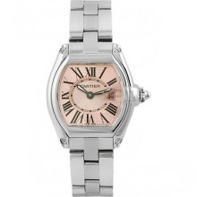 1.72ct Diamond Small Pink Cartier Roadster Mother Of Pearl Diamond Dial Watch
