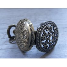 1 Pcs Antique Bronze Floral Pocket Watch Pendant, Antique Brass Vintage Pocket Watch, Steampunk Floral Clock Pendants