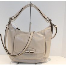 100% Authentic Coach Kristin Leather Hobo F22306 Silver/ Champagne