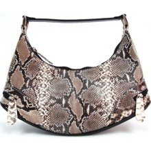 100% Genuine Python Snake Leather Handbag Bag Hobo White Natural