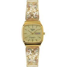 10k Black Hills Gold Mens Watch Grape Leaf Very Nice