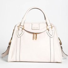 $1250 Marc Jacobs Classic Wellington Satchel Bag Leather White Chalk