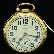 1944 Elgin Bw Raymond Grade 590 Pocketwatch 21 Jewel Size 16 -runs Great
