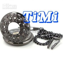 2012 Hotsale Gold Skeleton Unisex Pocket Watch Pattern Gun-color
