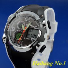 2013 Ohsen Led Dual Core Mens Sport Date Alarm Stopwatch Waterproof Watch