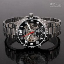 4 Pieces Lot Black Face Men Mechanical Watch Mech Steel Auto-run Nt7 4 Pieces Lot Black Face Men Mechanical Watch Mech Steel Auto-run Nt7