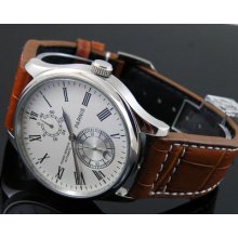 43mm Parnis Roman Numerals Power Reserve Datejust Automatic Mens Watch P164f