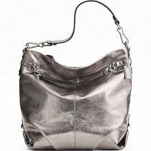 $458 Coach Leather Handbag Large Brooke Handbag Shoulder Bag Hobo Purse New Gray