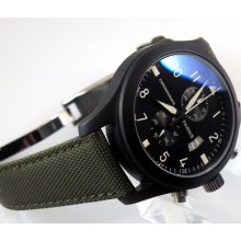 46mm White Number Parnis Pvd Case Black Dial Illumination Watch Chronograph P311