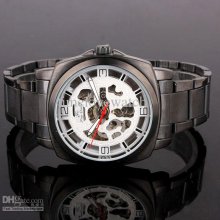 4pcs Per Pack Mech Number White Face Men Mechanical Watch Self-wind