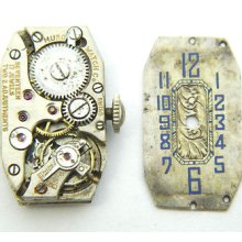 4u2fix Kfg 37 Cal 17j 2 Adj 5 3/4 X 9 3/4 L Wristwatch Movement & Dial Good Ms