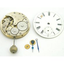 4u2fix Vintage Swiss 5j 19l Open Face Running Pocket Watch Movement Dial & Hands