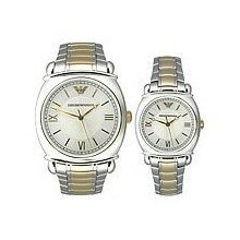 $500 Emporio Armani Couple's Collection Ss Silver Gold Watch Ar9024 Men's Women