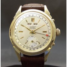 50s Rare Lamont Calmatic 21j Bumper Automatic As-1302 Triple Day Date Month