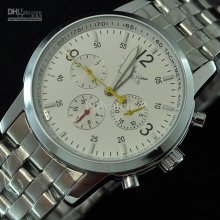 5pcs Silver Alloy Case Band Men Gentleman's Watch Luxury Mechanical