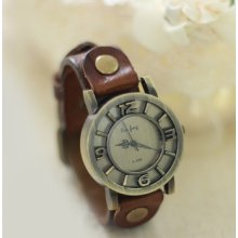 6 Color Classic Elegant Leather Strap Roma Number Dial Quartz Woman Watch