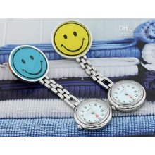 6 Colors Doctor Metal Nurse Medical Smile Face Pocket Watch Watches