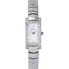 96T13 Bulova Ladeis Crystal White Watch
