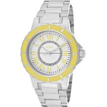 A_line Watch 80009-02yl Women's Marina White Dial Yellow Bezel Stainless Steel