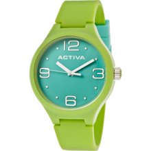 Activa Watches Women's Light Blue Dial Lime Polyurethane Lime Polyure