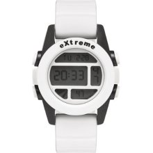 Addison Ross Unisex Quartz Watch With Lcd Dial Digital Display And White Silicone Strap Wa0500