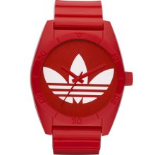 adidas Originals 'Santiago' Polyurethane Strap Watch Red